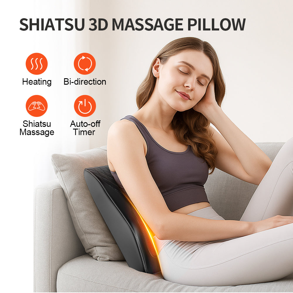 Shiatsu 3D Massage Kissen für Nacken, Rücken & Schultern elektronische Massage mit Heiz Funktion